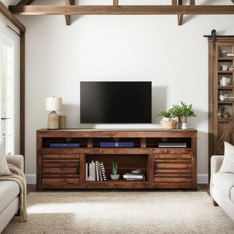 Sausalito - Console TV Stand For TVs Up To 85" - Whiskey - Furniture Home Direct