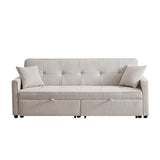 3 In 1 Convertible Sleeper Sofa Bed, Reclining Backrest, Pillows, Pockets - Furniture Home Direct