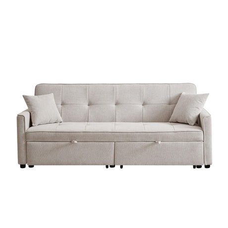 3 In 1 Convertible Sleeper Sofa Bed, Reclining Backrest, Pillows, Pockets - Furniture Home Direct