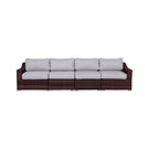 Contemporary Outdoor Rattan Wicker Sectional Seating Group With Cushions - Furniture Home Direct