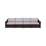 Contemporary Outdoor Rattan Wicker Sectional Seating Group With Cushions - Furniture Home Direct