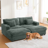 Plush Oversized Double Chaise Lounge Sofa Bed With USB Ports And Cup Holders - Furniture Home Direct