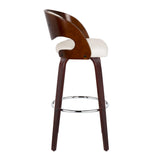 Pino - Mid Century Modern Fixed Height Barstool With Swivel & Round Footrest (Set of 2) - Furniture Home Direct