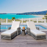 2 Piece Reclining Chaise Set - Beige - Furniture Home Direct
