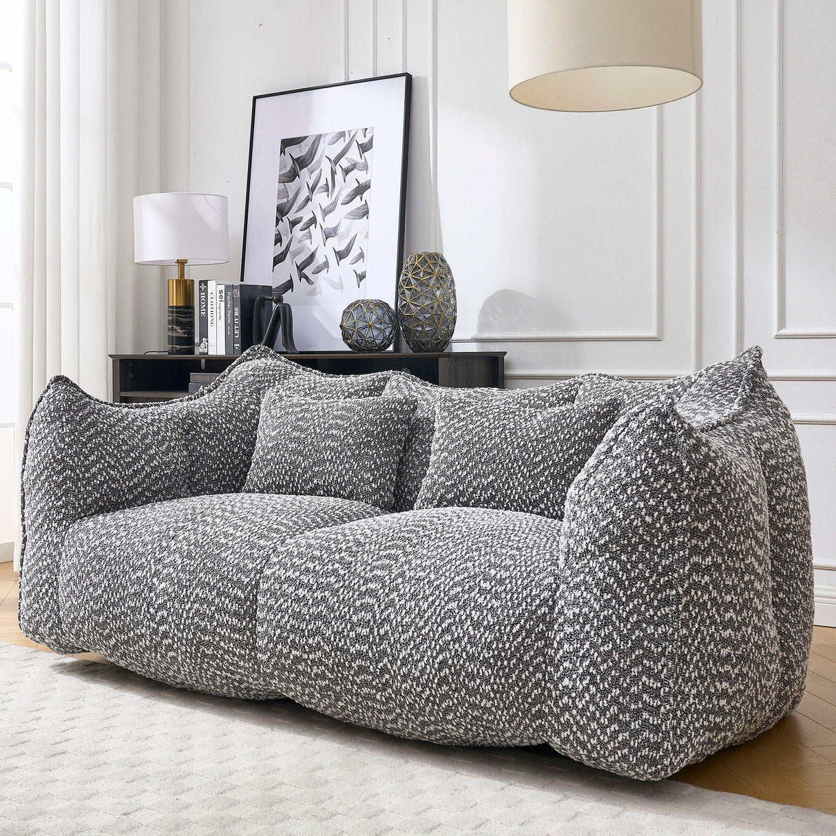 Comfortable Dual Beanbag Chair With High Resilience Foam Core For 2 People - Furniture Home Direct