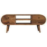 Circular Media Unit With 2 Open Slots - Furniture Home Direct