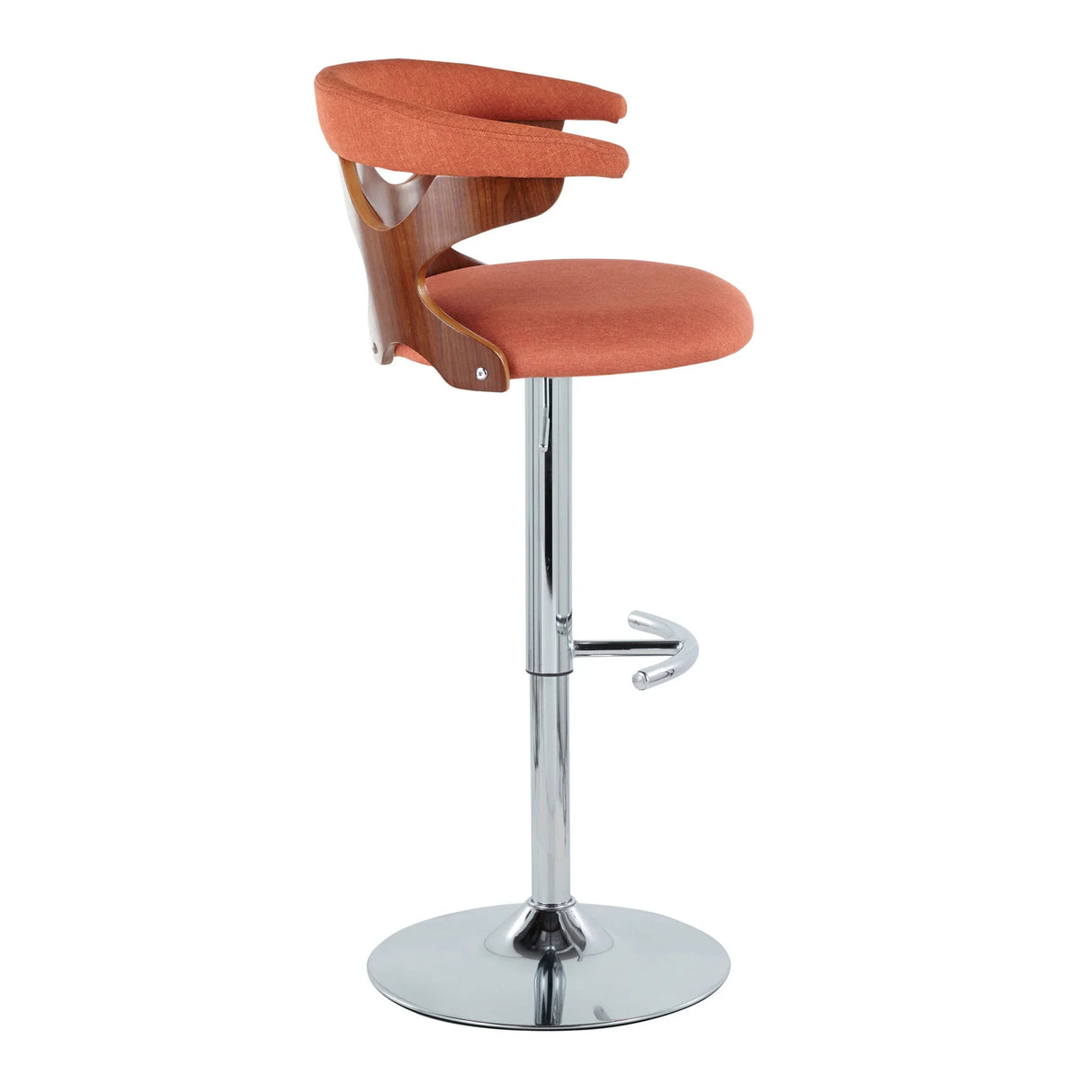 Gardenia - Mid Century Modern Adjustable Barstool With Swivel With Rounded T Footrest (Set of 2) - Furniture Home Direct