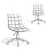 Chambers - Swivel Office Chair - Distressed Blue - Furniture Home Direct