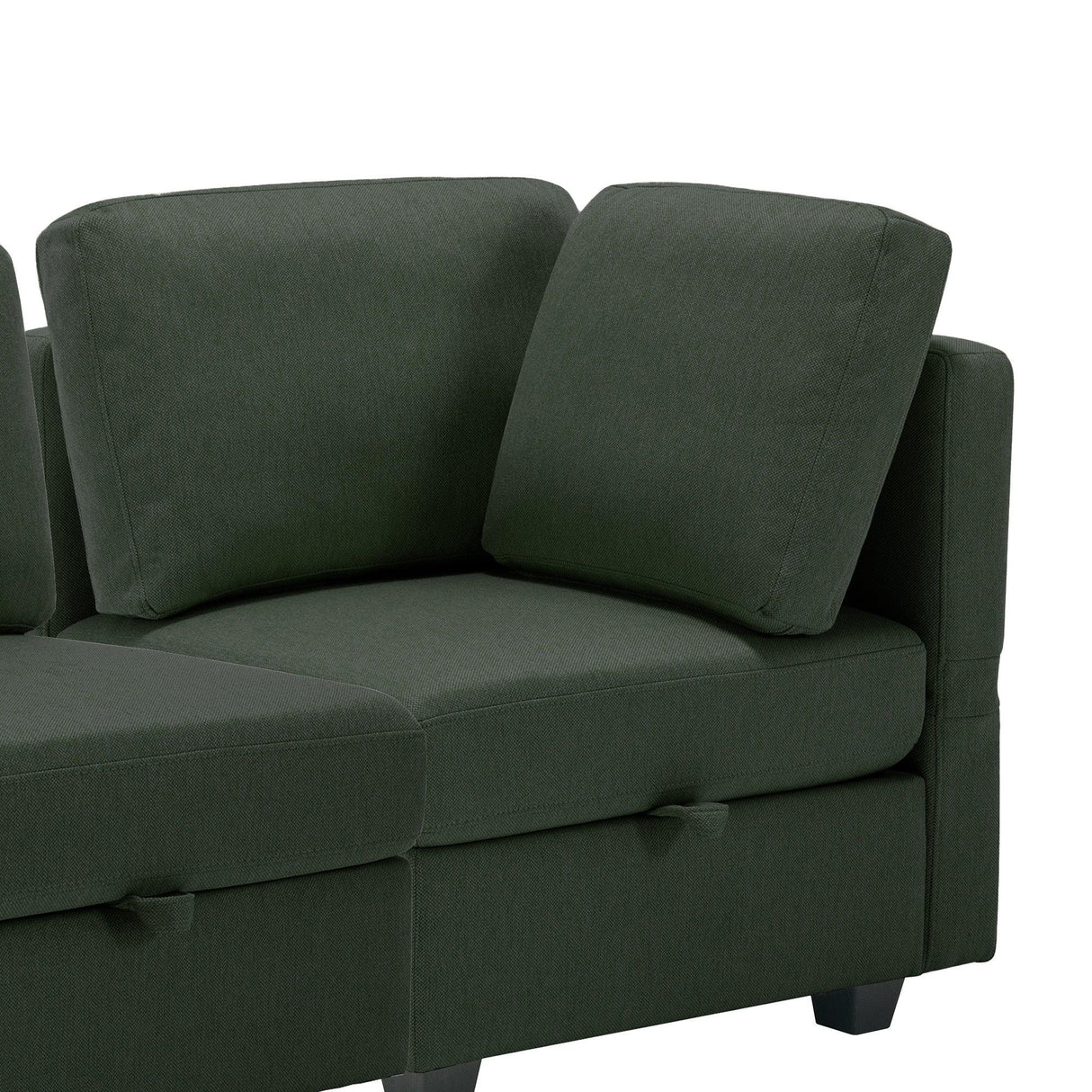 2 Pc Living room Set With Hidden Storage Under Seat and Adjustable Arms and Backs - Green - Furniture Home Direct