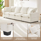 Modern Modular Sofa, 4 Seat Chenille Sectional Couch Set With 2 Pillows Included, Freely Combinable Indoor Funiture For Living Room, Apartment, Office - Furniture Home Direct