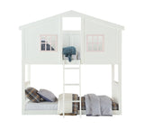 Rohan - Twin / Twin Bunk Bed - Pink / White - Furniture Home Direct