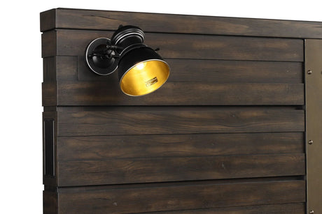 Industrial Farmhouse Designed Bed With Bluetooth - Furniture Home Direct