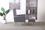 Modern Accent Chair With Ottoman, Comfy Armchair For Living Room - Furniture Home Direct