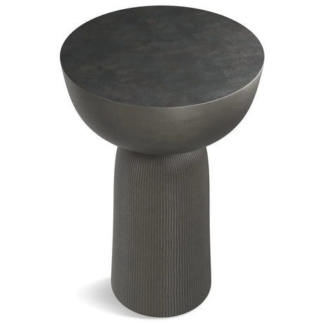 Hughes - Cast Aluminum Side Table - Black - Furniture Home Direct