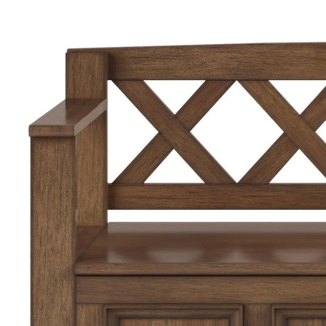 Amherst - Entryway Storage Bench - Rustic Natural Aged Brown - Furniture Home Direct
