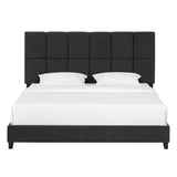 Squares Upholstered Platform Bed - Furniture Home Direct