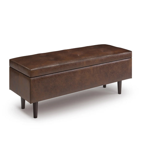 Shay - Large Square Coffee Table Storage Ottoman Mid-Century Style - Furniture Home Direct