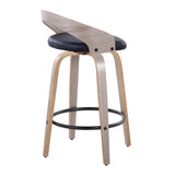 Grotto - Mid Century Modern Fixed Height Counter Stool With Swivel With Round Footrest (Set of 2) - Furniture Home Direct
