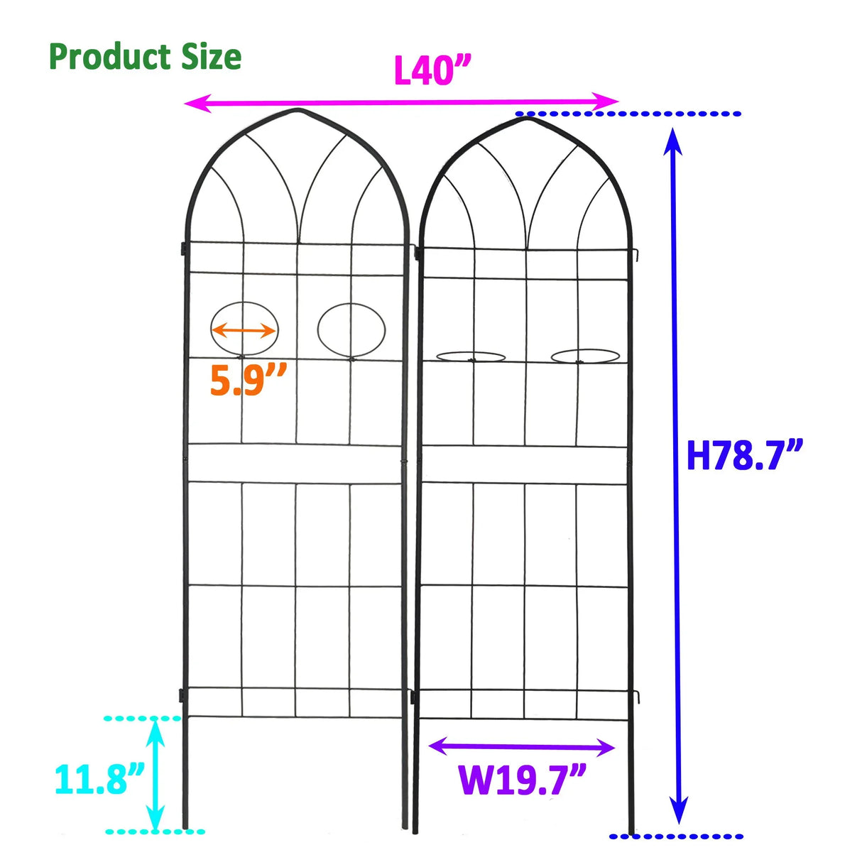 Metal Garden Trellis Rustproof Trellis For Climbing Plant, Outdoor Flower Support - Furniture Home Direct