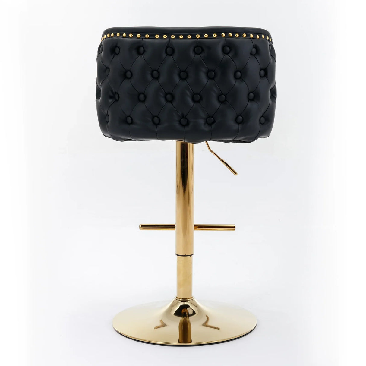 Counter Height Bar Stools Tufted PU Leather Swivel Black - Furniture Home Direct
