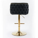 Counter Height Bar Stools Tufted PU Leather Swivel Black - Furniture Home Direct