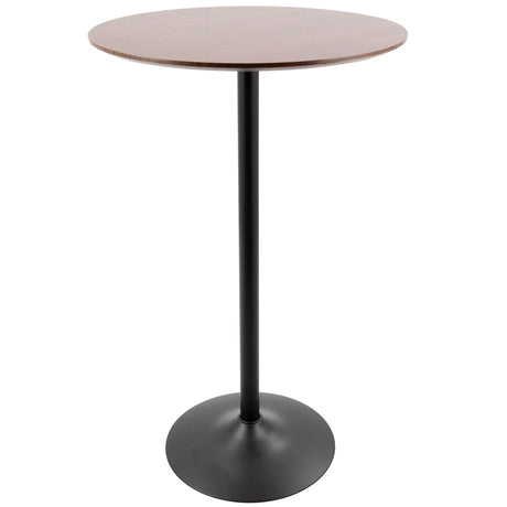 Pebble - Mid-Century Modern Adjustable Dining Or Bar Table - Walnut / Black - Furniture Home Direct