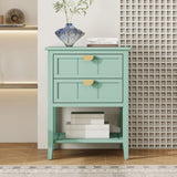 2 Drawer Side Table, American Style, End Table, Suitable For Bedroom, Living Room, Study - Furniture Home Direct