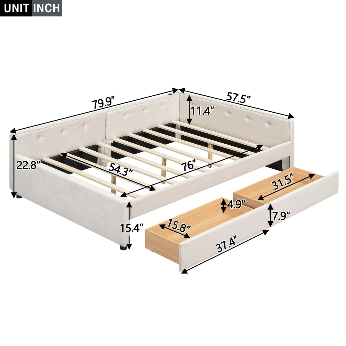 Platform Bed With USB Ports - Furniture Home Direct