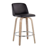 Toriano - Modern Design Fixed Height Counter Stool With Swivel With Round Footrest (Set of 2) - Furniture Home Direct