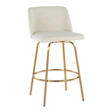 Toriano - Contemporary, Fixed Height Counter Stool With Swivel With Round Footrest (Set of 2) - Furniture Home Direct