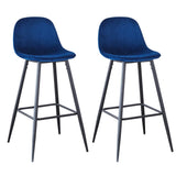 Velvet Barstool With Back (Set of 2) - Furniture Home Direct