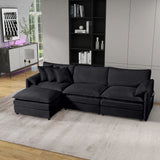 Modern Comfy Deep Seat Modular Sectional Sofa Cloud Couch With Ottoman - Furniture Home Direct