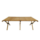 Multi-Function Wooden Foldable Portable Patio Dining Table, Indoor And Outdoor Universal - Natural - Furniture Home Direct