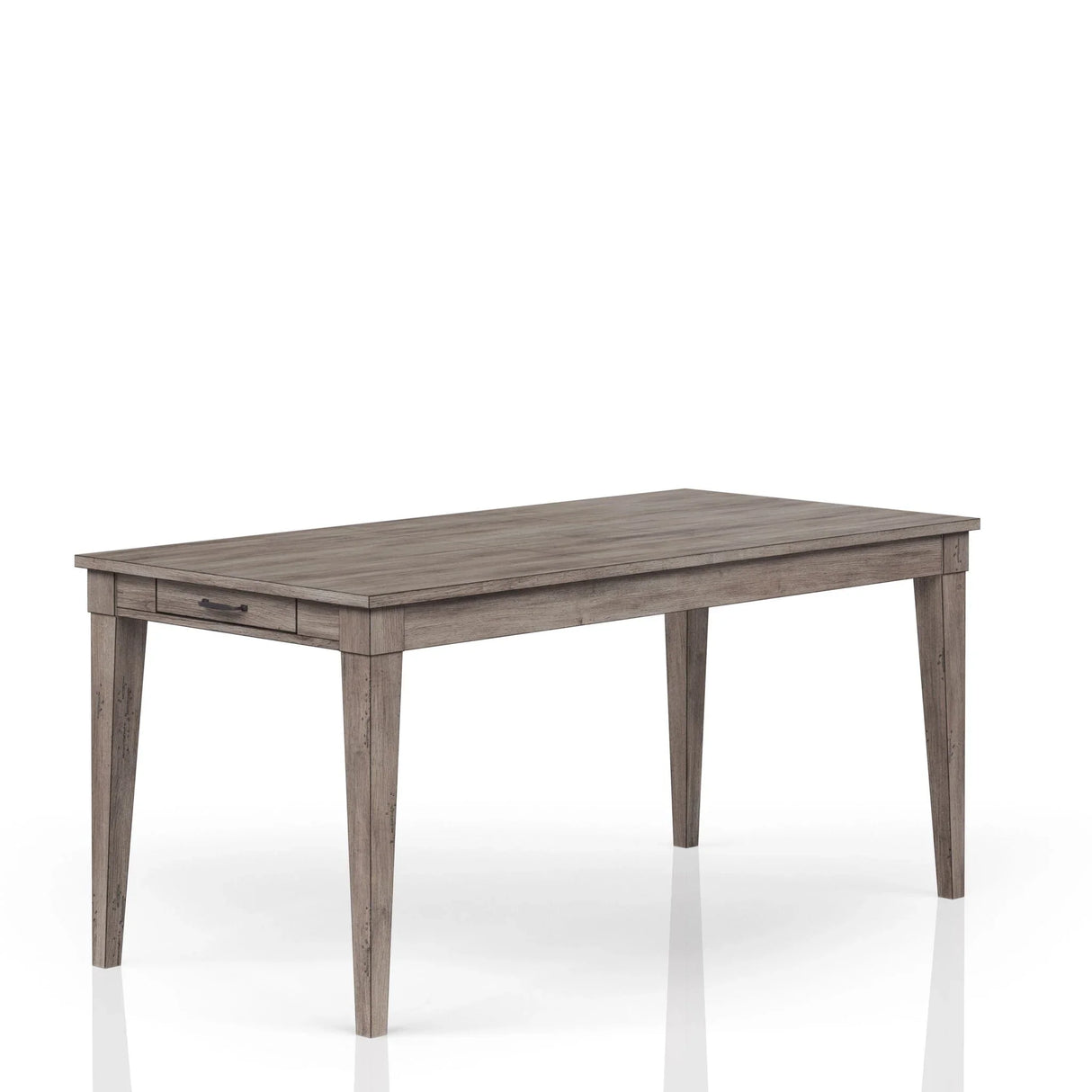 Rustic Dining Table Two Storage Drawers And Leaf - Gray - Furniture Home Direct