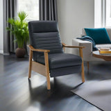 Asher - Modern Push Back Recliner With Wood Arms - Furniture Home Direct