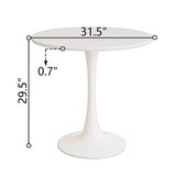 Mid-Century Round Dining Table With Pedestal Base For 2 - 4 People