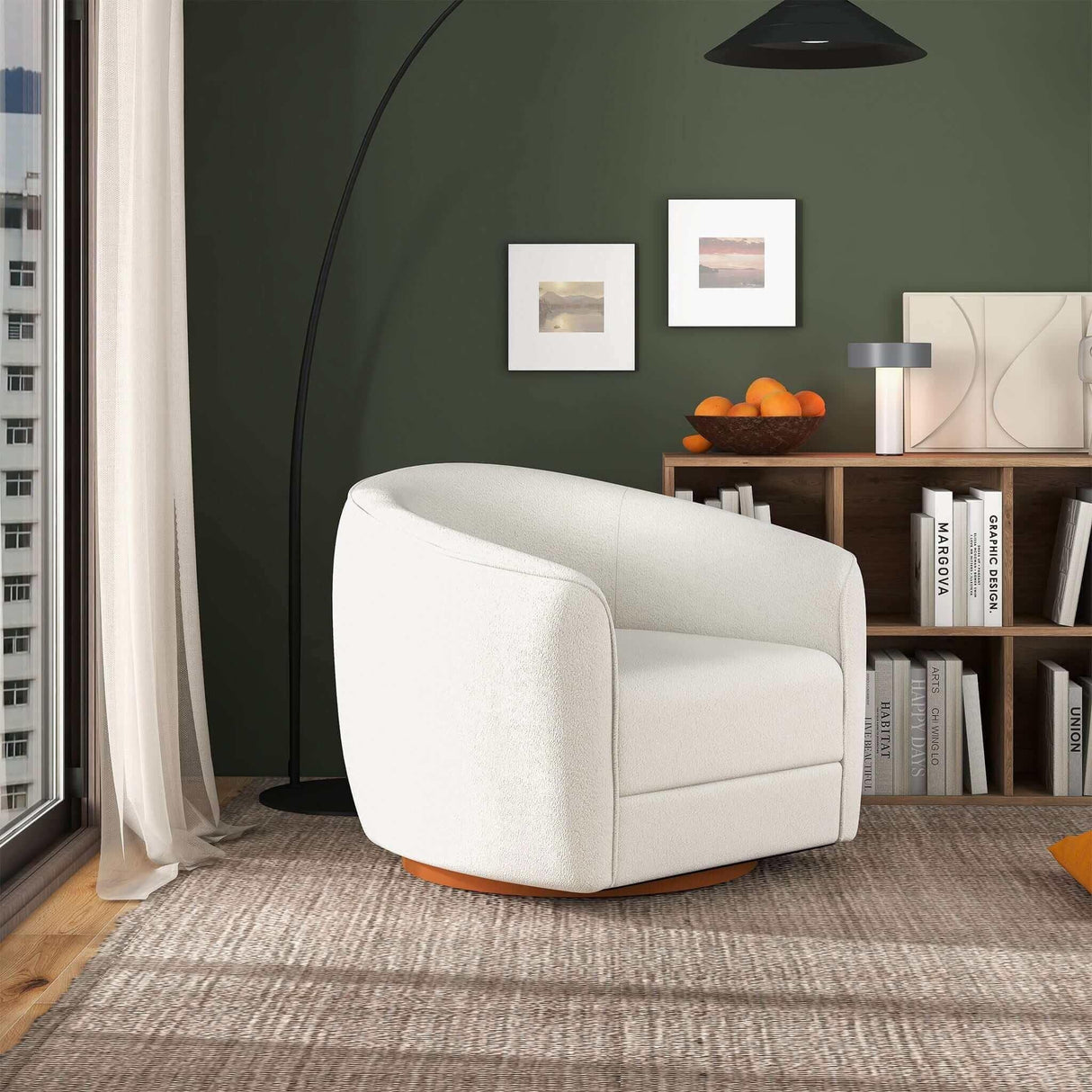 Elise - Mid-Century Modern Swivel Chair - Furniture Home Direct