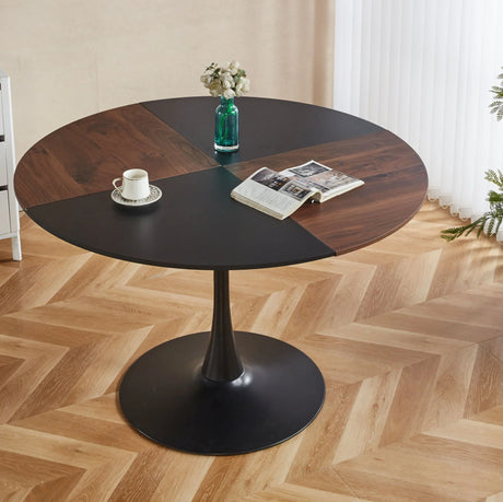 Tulip Round Dining Table, Office Table, Coffee Table - Brown - Furniture Home Direct