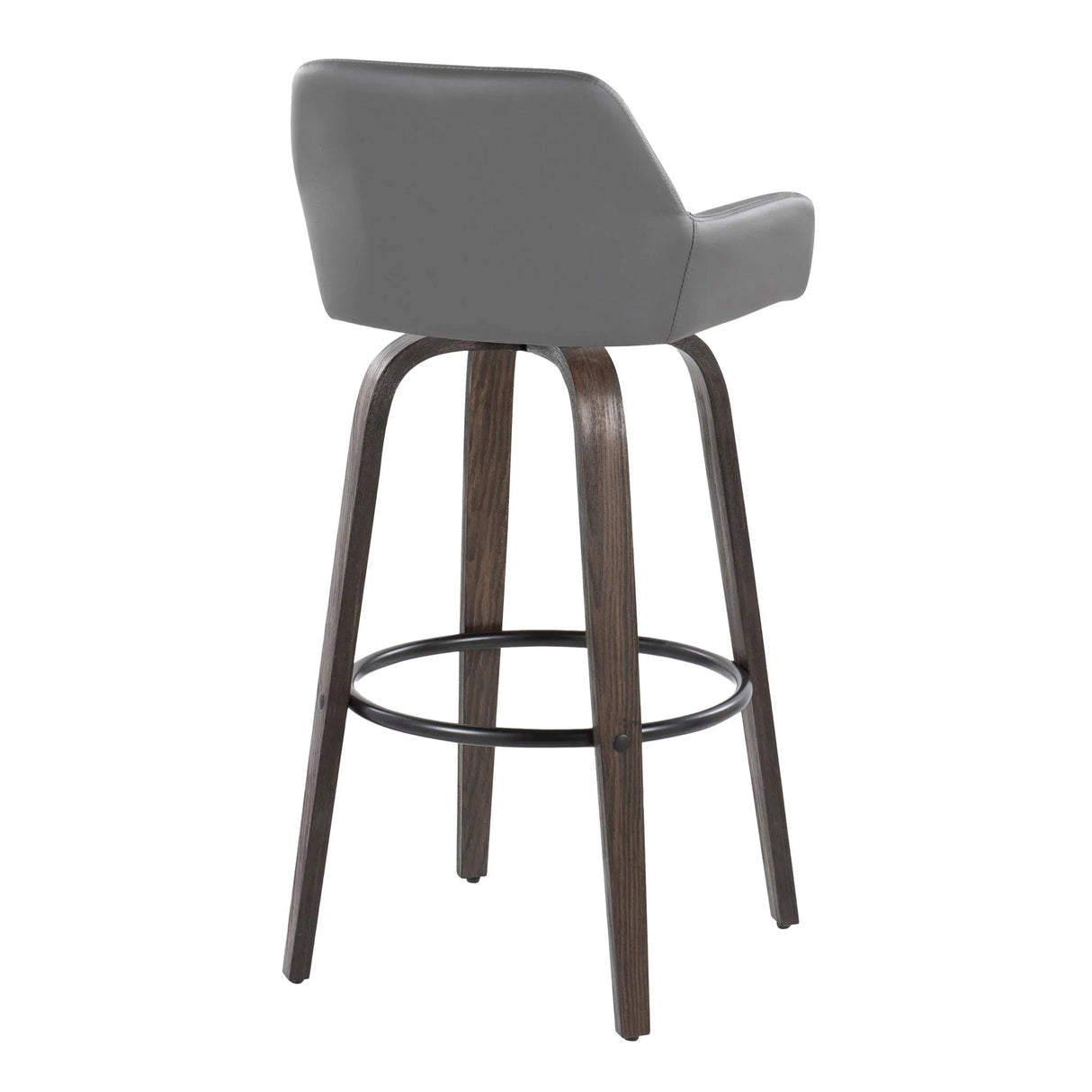 Daniella - Contemporary Fixed Height, Barstool With Swivel With Round Footrest (Set of 2) - Furniture Home Direct