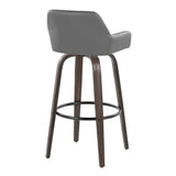 Daniella - Contemporary Fixed Height, Barstool With Swivel With Round Footrest (Set of 2) - Furniture Home Direct