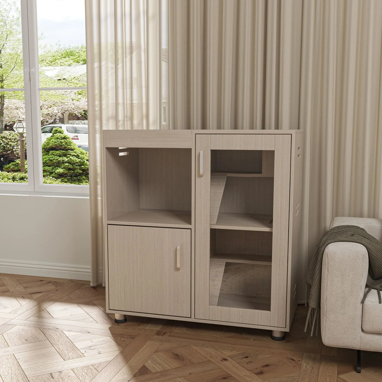 4 Tier Hamster Cage With Acrylic Windows And Storage Cabinet - Furniture Home Direct