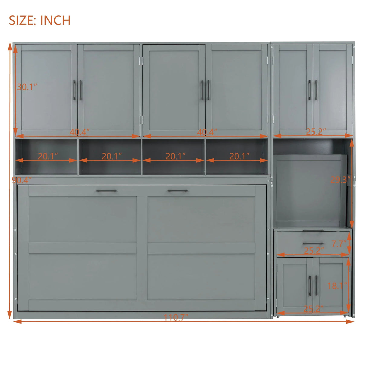 Murphy Wall Bed With Closet, Drawers & Desk - Furniture Home Direct