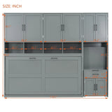 Murphy Wall Bed With Closet, Drawers & Desk - Furniture Home Direct