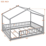 Bed House Bed Frame With Fence - Furniture Home Direct