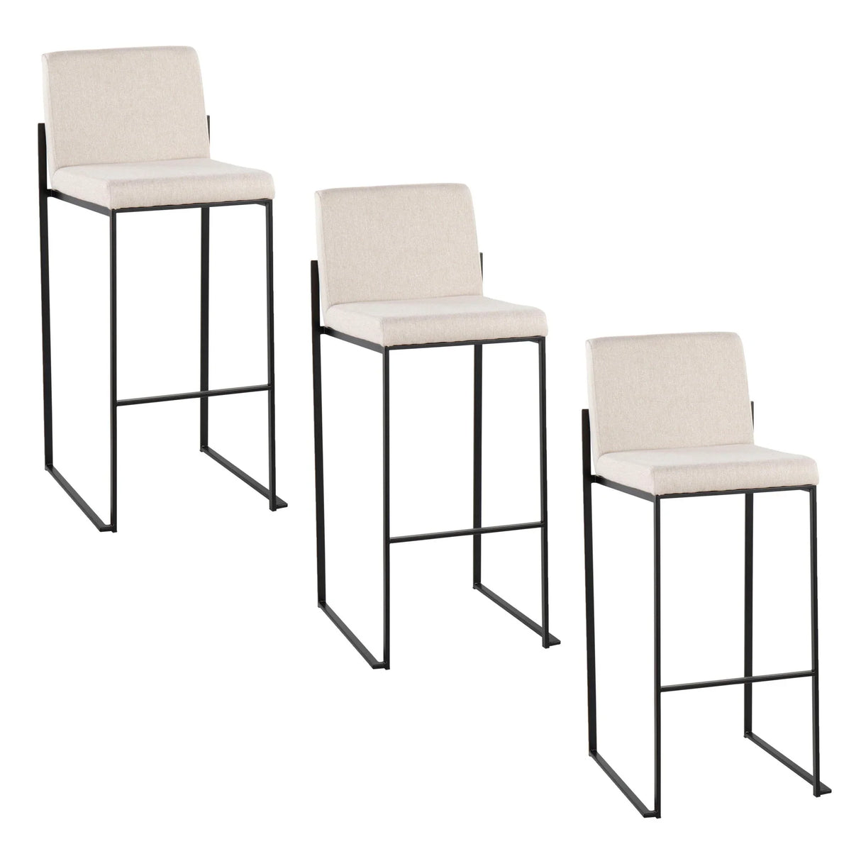 Fuji - Contemporary High Back Barstool Elegant Design - Furniture Home Direct