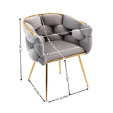 Luxury Modern Simple Leisure Velvet Single Sofa Chair Bedroom Lazy Person Household Dresser Stool Manicure Table Back Chair - Furniture Home Direct