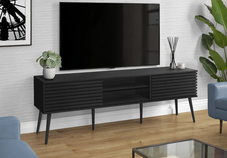 TV Stand, Media Entertainment Center, Storage Cabinet, Console, Storage Shelves, Bedroom, Living Room, Contemporary, Modern - Black - Furniture Home Direct