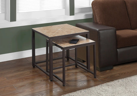 Nesting Table, Space-Saving Design Transitional (Set of 2) - Furniture Home Direct