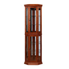 Corner Curio Cabinet With Lights, Adjustable Tempered Glass Shelves, Mirrored Back, Display Cabinet (E26 Light Bulb Not Included) - Furniture Home Direct
