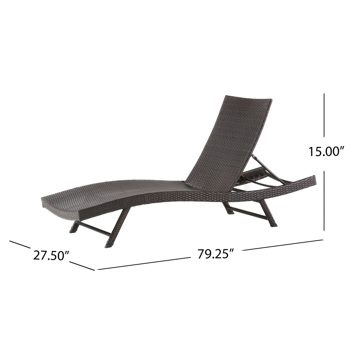 Wicker Chaise Lounge - Brown - Furniture Home Direct